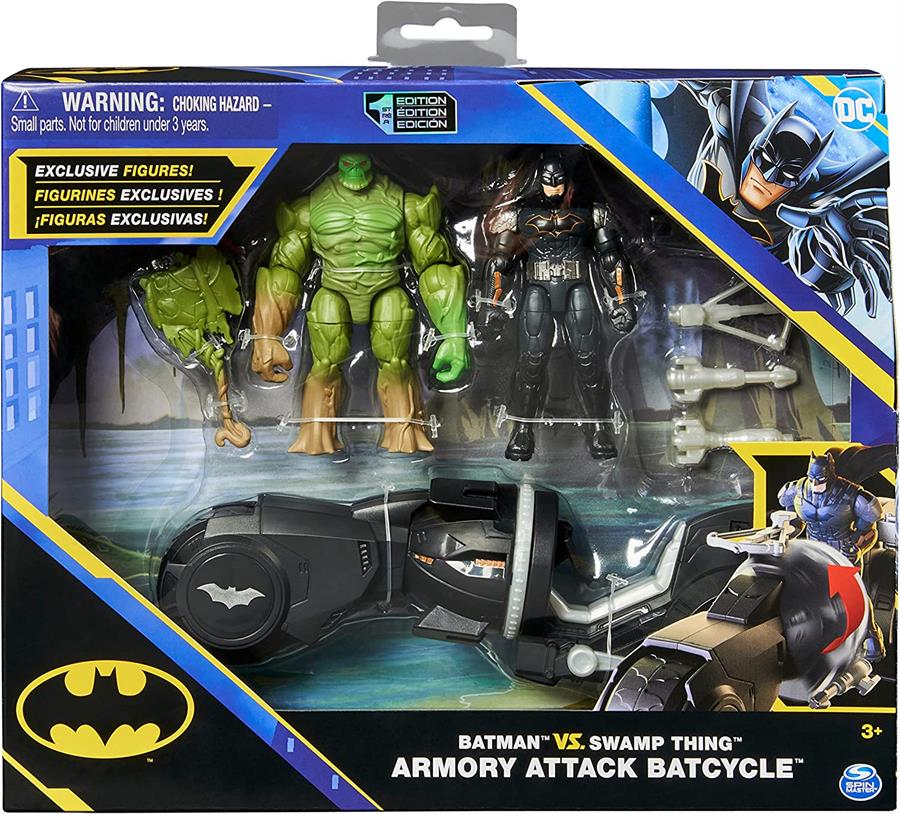SPIN MASTER DC MOTO BATMAN ARMORY ATTACK BATCYCLE BATMAN VS SWAMP THING