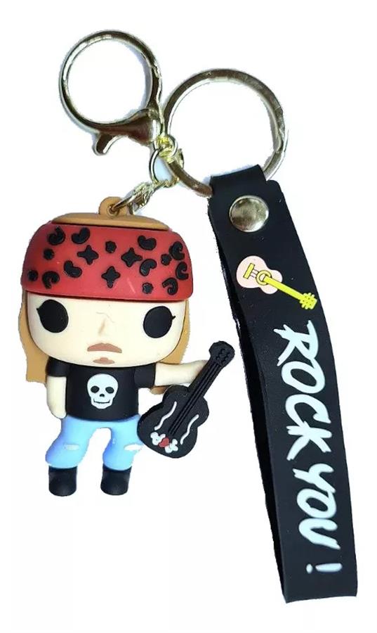 LLAVERO AXL ROSE GOMA 3D CON CORREA