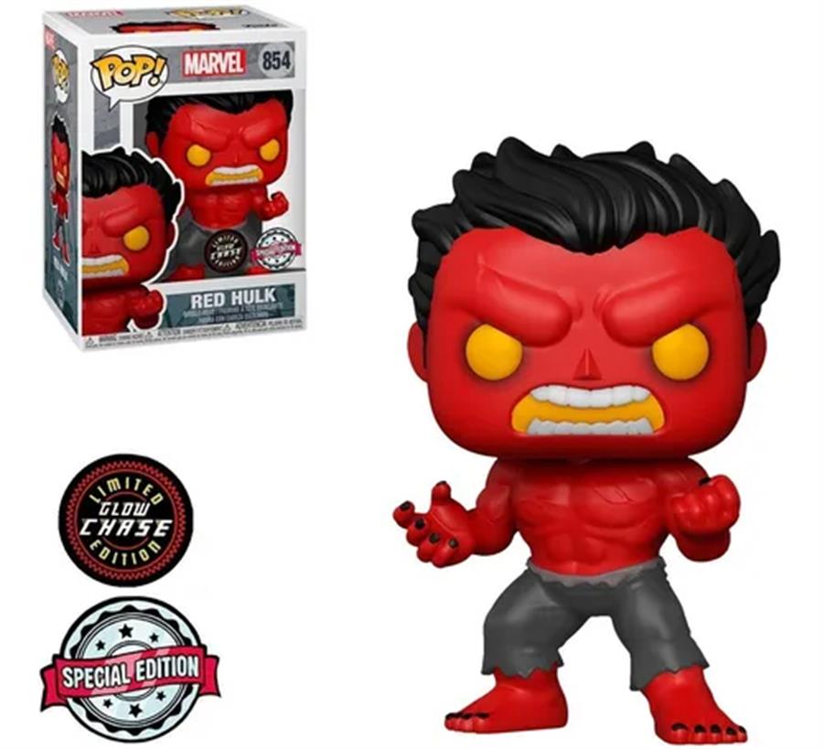 FUNKO POP MARVEL RED HULK 854 GLOW CHASE SPECIAL EDITION