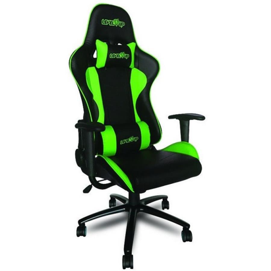 LEVEL UP SILLA GAMER ARES PRO NEGRA Y VERDE