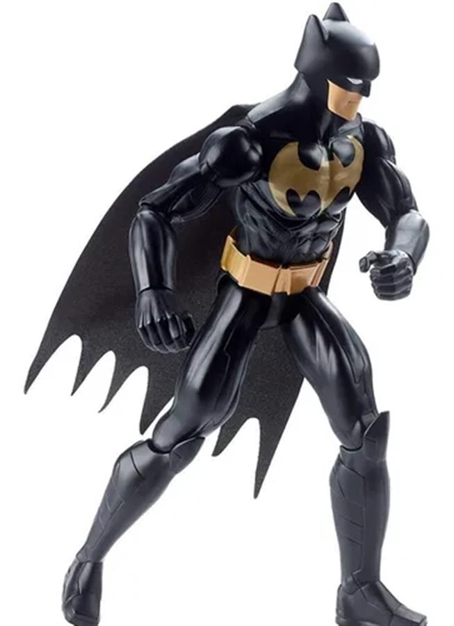 MATTEL DC JUSTICE LEAGUE ACTION BATMAN CON TRAJE NEGRO PERSONAJE 30 CM