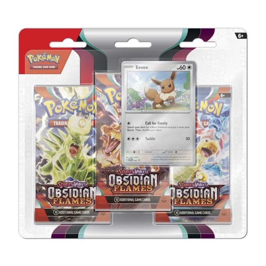 POKEMON CARTAS TRADING CARD GAME SCARLET VIOLET OBSIDIAN FLAMES 3 BOOSTERS AND 1 FOIL PROMO CARD ENG