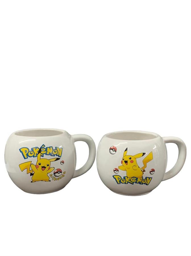 TAZA REDONDA POKEMON PIKACHU CON POKEBOLA MOTIVOS VARIOS