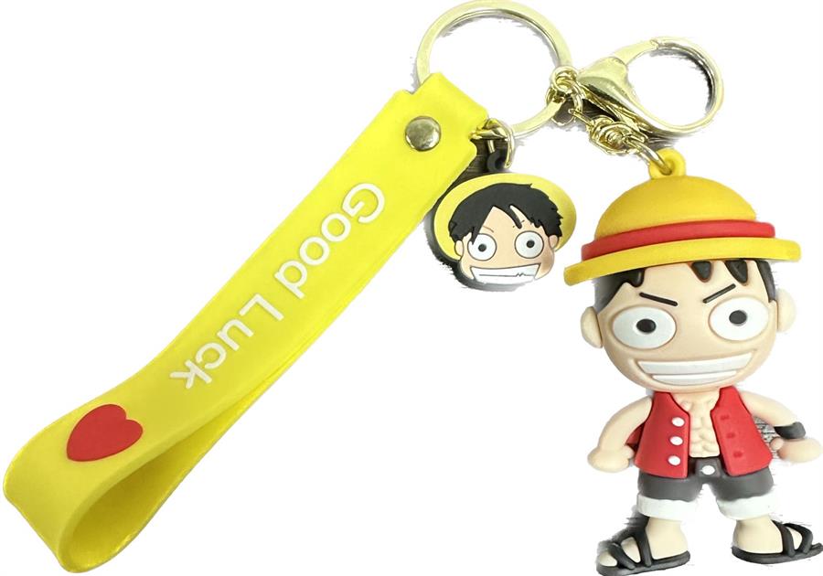 LLAVERO ONE PIECE MODELOS VARIOS GOMA 3D CON CORREA