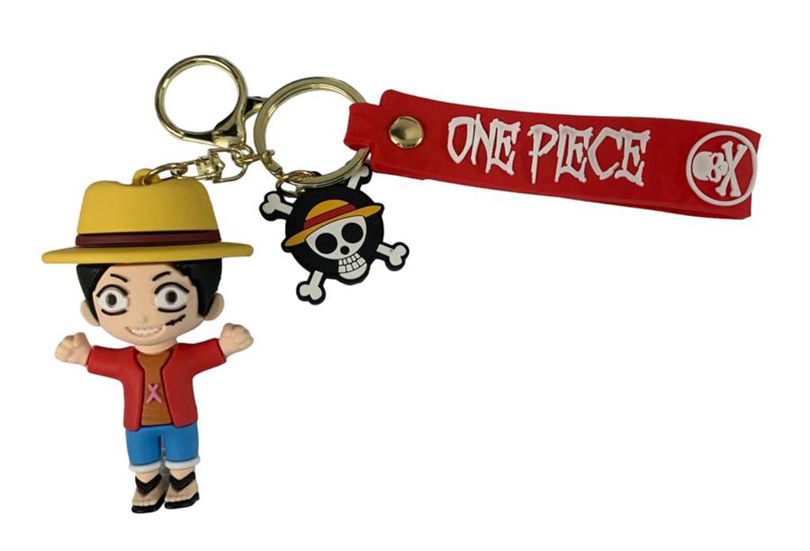 LLAVERO ONE PIECE MODELOS VARIOS GOMA 3D CON CORREA