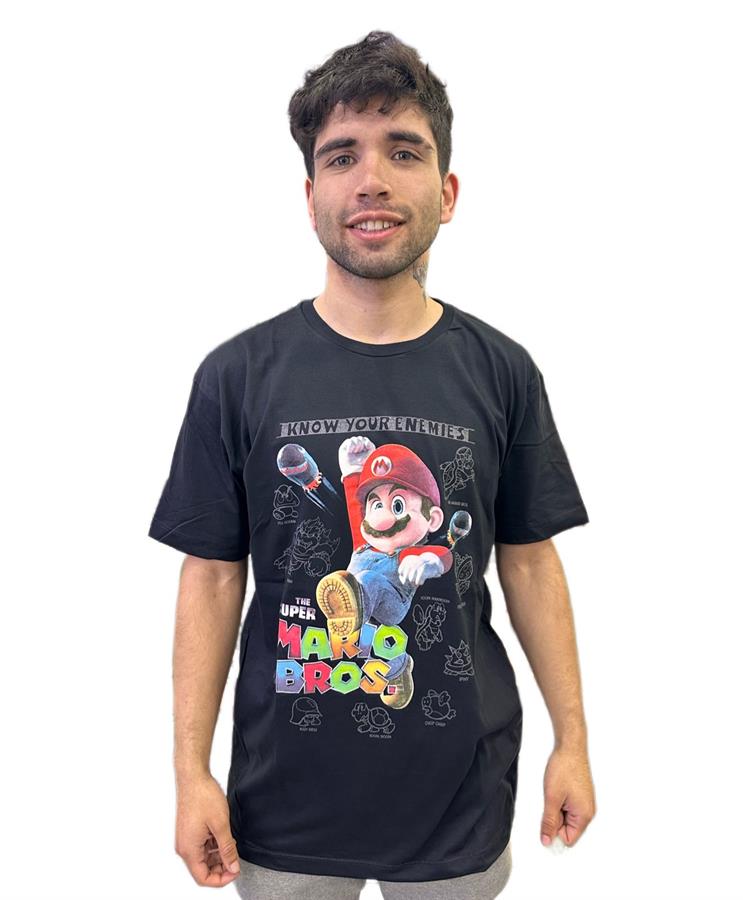 MARISCAL REMERA MARIO BROS  KNOW YOUR ENEMIES TALLE M