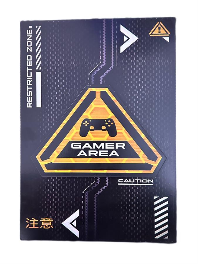 CUADRO GAMER 3D SIMPLE GAMER AREA RESTRICTED ZONE CAUTION