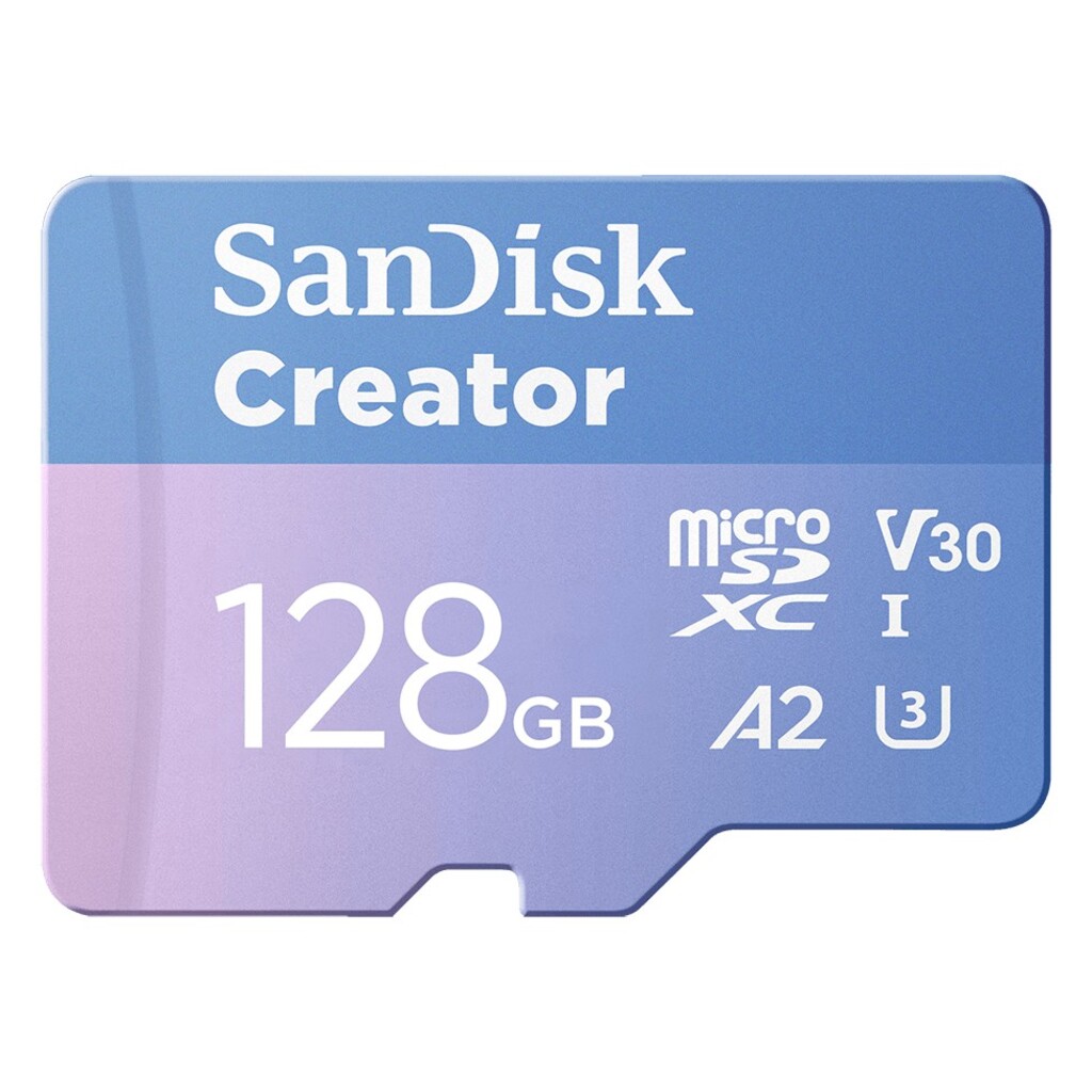 SANDISK MEMORIA MICRO SD CREATOR 128GB 190MB/S UHS-I + ADAPTADOR VIOLETA