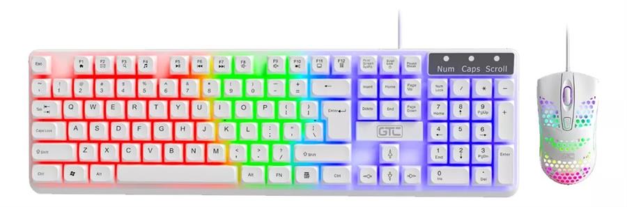 GTC COMBO PRISMA DUO TECLADO Y MOUSE RETROILUMINADO CBG-025B BLANCO