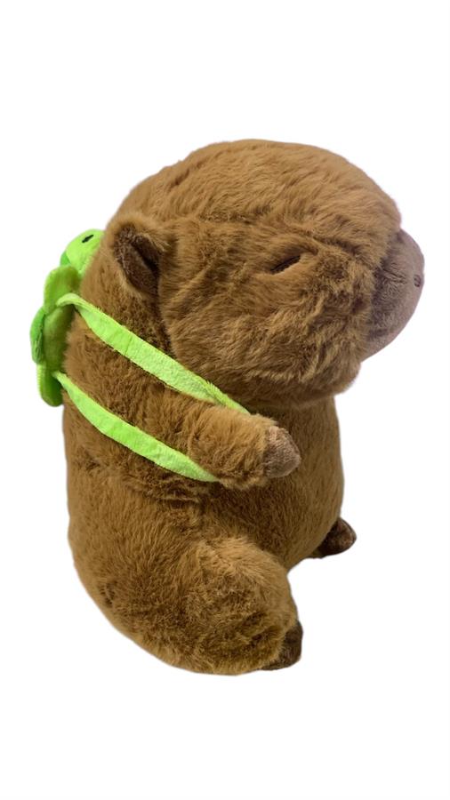 PELUCHE CAPYBARA CON MOCHILA TORTUGA 25 CM