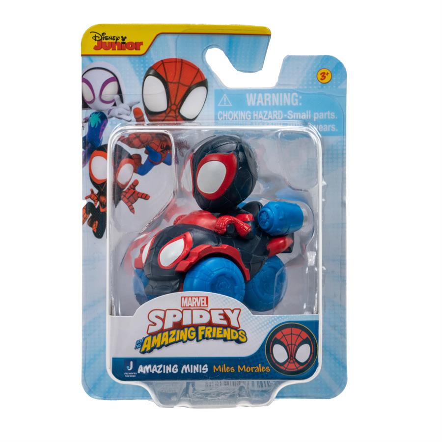 JAZWARES MARVEL SPIDEY AND HIS AMAZING FRIENDS MINIVEHICULO CON PERSONAJE 5 CM MILES MORALES