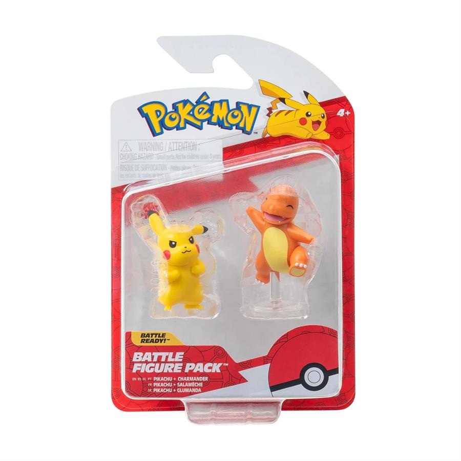 JAZWARES POKEMON BATTLE FIGURE PACK PIKACHU + CHARMANDER