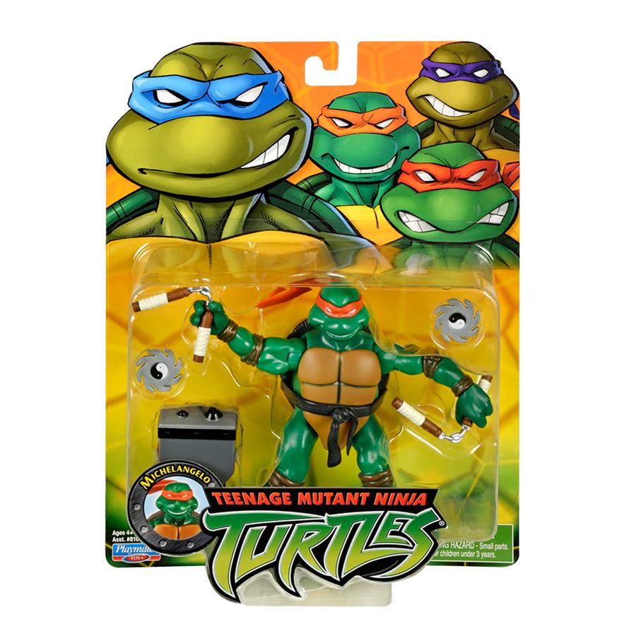 PLAYMATES TOYS TORTUGAS NINJA MICHELANGELO NUNCHAKU TWIRLING JOKE MEISTER