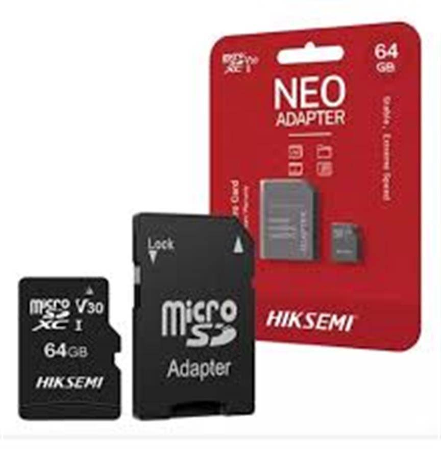 HIKSEMI MICRO SD 64 GB V30 XC NEO ADAPTER