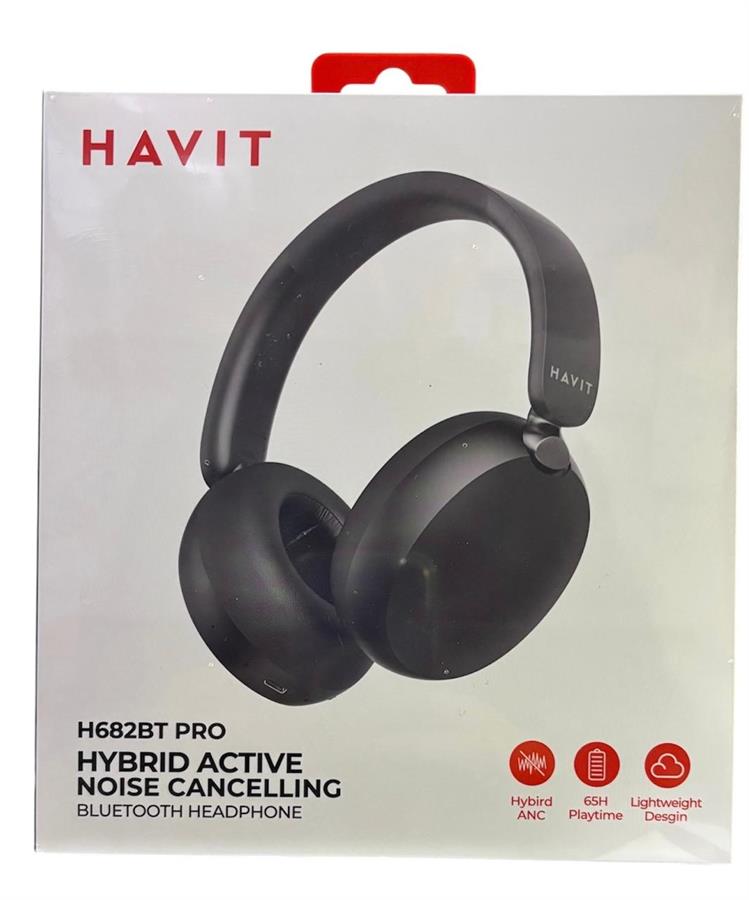 HAVIT AURICULAR WIRELESS HYBRID ACTIVE NOISE CANCELLING H682BT PRO-BK NEGRO
