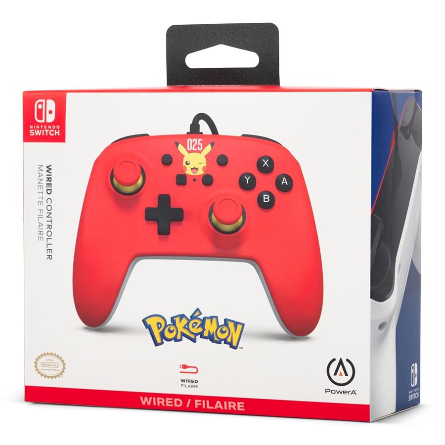 POWER A WIRED CONTROLLER NINTENDO SWITCH POKEMON LAUGHING PIKACHU