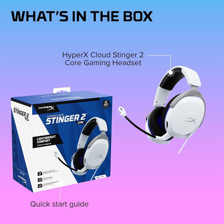 HYPERX CLOUD STINGER 2 CORE PS5/PS4 BLANCOS