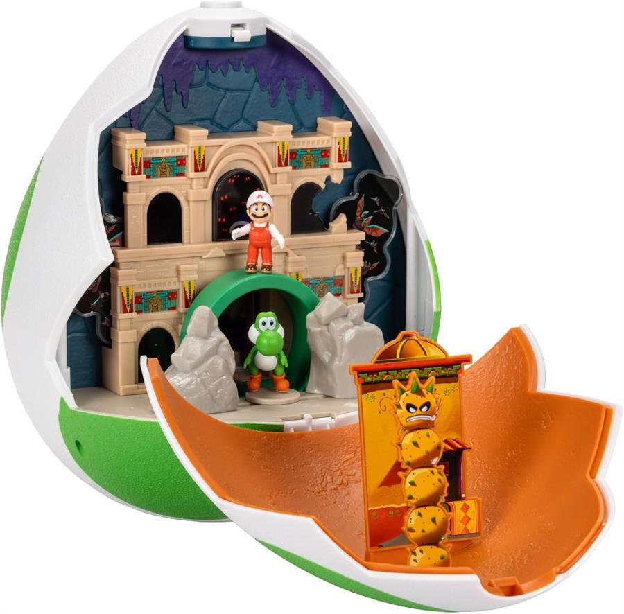 JAKKS THE SUPER MARIO GALAXY MOVIE MINI PLAYSET HUEVO DE YOSHI CON FIGURA 4 CM