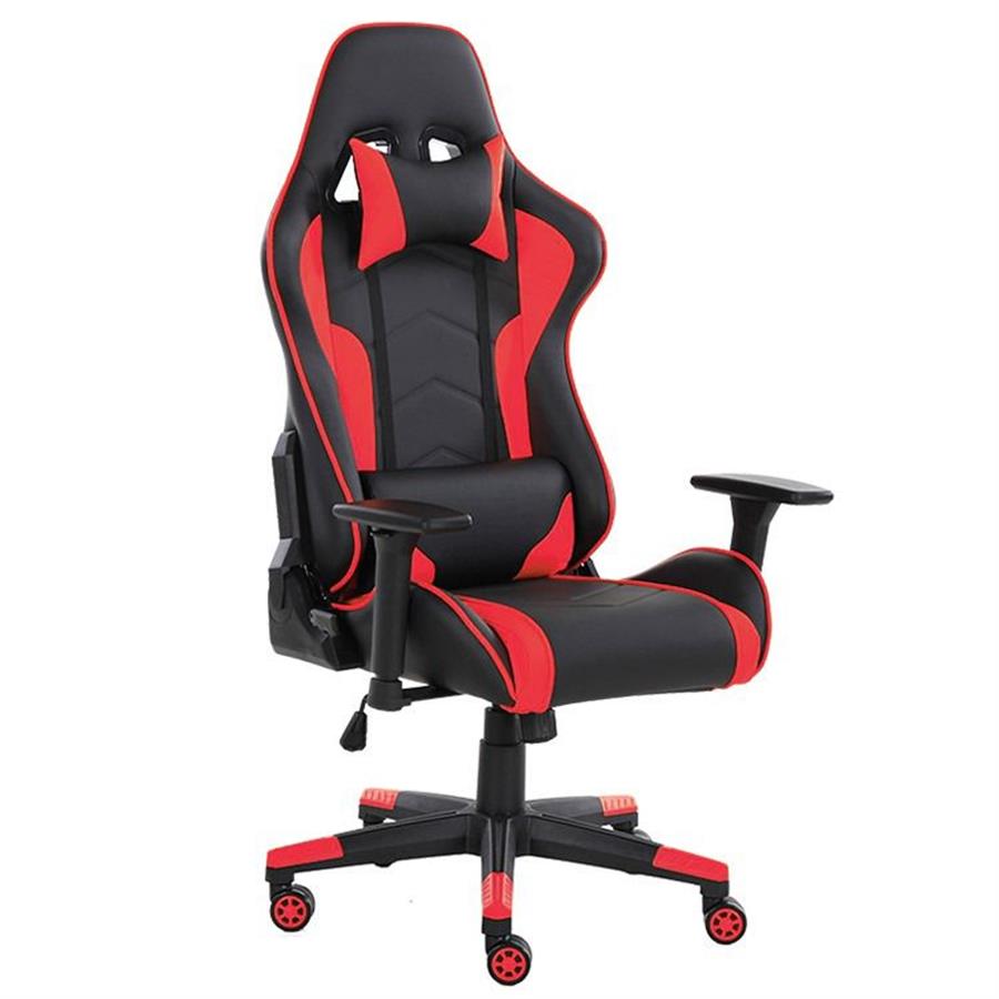 SILLA GAMER M1 2025 CON ALMOHADONES NEGRA ROJA