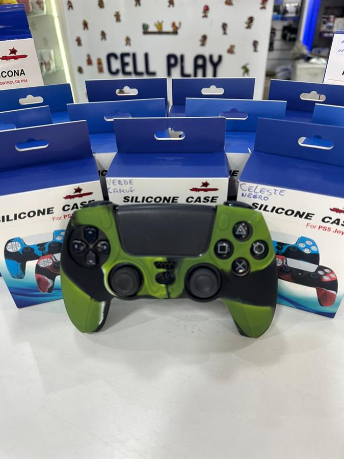 NIPPONGAME FUNDA JOYSTICK PS5 SILICONA VERDE CAMUFLADO