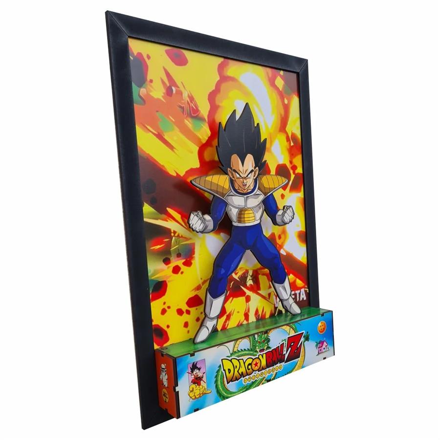 CUADRO GAMER 3D DRAGON BALL Z VEGETA