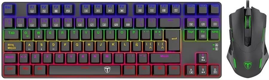 T-DAGGER COMBO GAMING ADVANCE FORCE 2 EN 1 T-TGS005 BLACK RED SWITCHES OF.