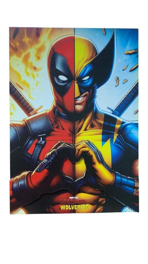 CUADRO GAMER 3D SIMPLE DEADPOOL Y WOLVERINE