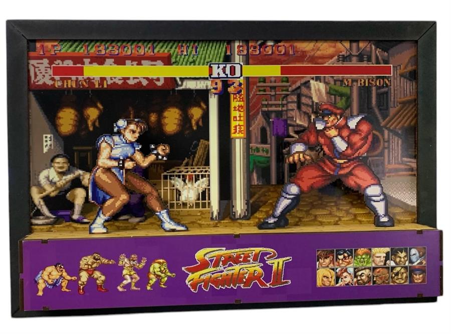 CUADRO GAMER 3D STREET FIGHTER CHUN LI VS BISON