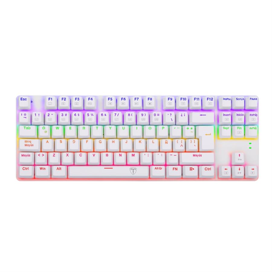 T-DAGGER TECLADO BORA WHITE LITE RAINBOW SWITCH RED T-TGK313W-LIT