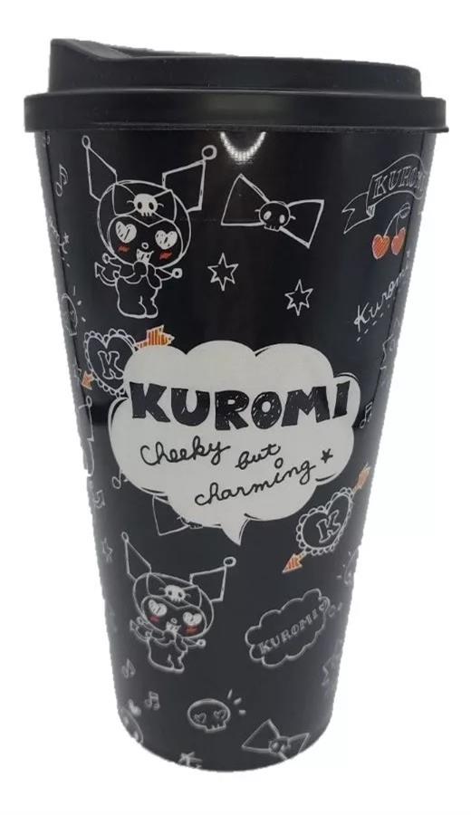 VASO PLASTICO CON TAPA SANRIO KUROMI