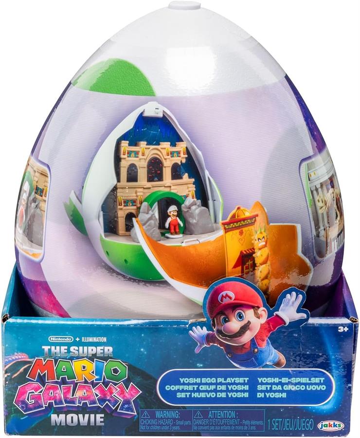JAKKS THE SUPER MARIO GALAXY MOVIE MINI PLAYSET HUEVO DE YOSHI CON FIGURA 4 CM