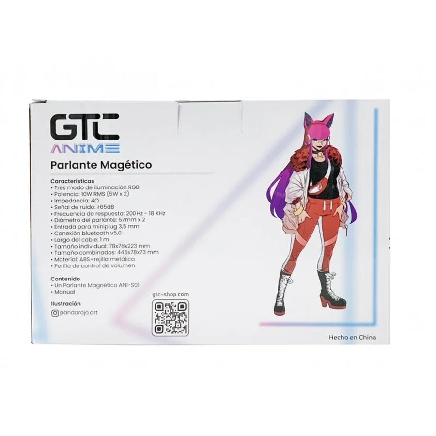 GTC PARLANTE BLUETOOTH MAGNETICO CON LUCES RGB ANIME ANI-S01