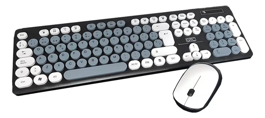 GTC COMBO SOFT DUO TECLADO Y MOUSE INALAMBRICO CBG-027G GRIS