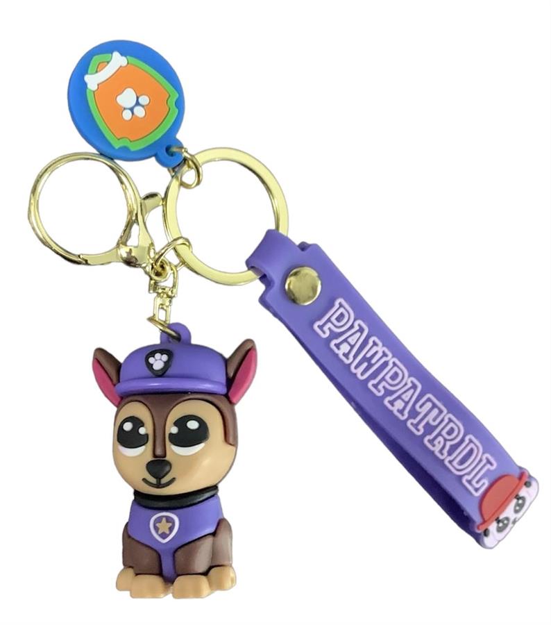 LLAVERO PAW PATROL MODELOS VARIOS GOMA 3D CON CORREA