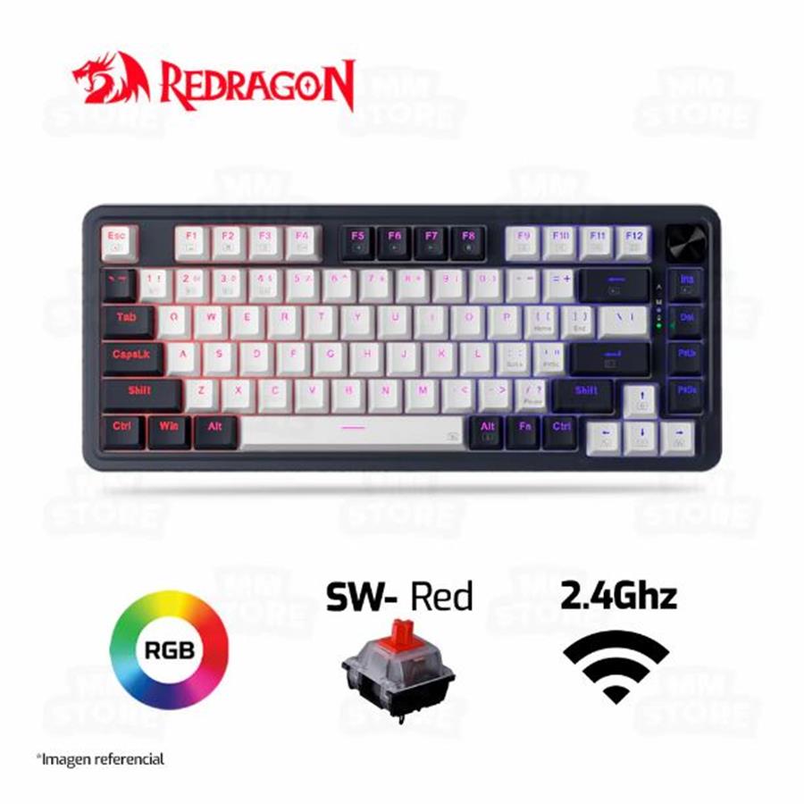 REDRAGON TECLADO UCAL PRO K673WB-RGB-PRO SP WHITE BLACK