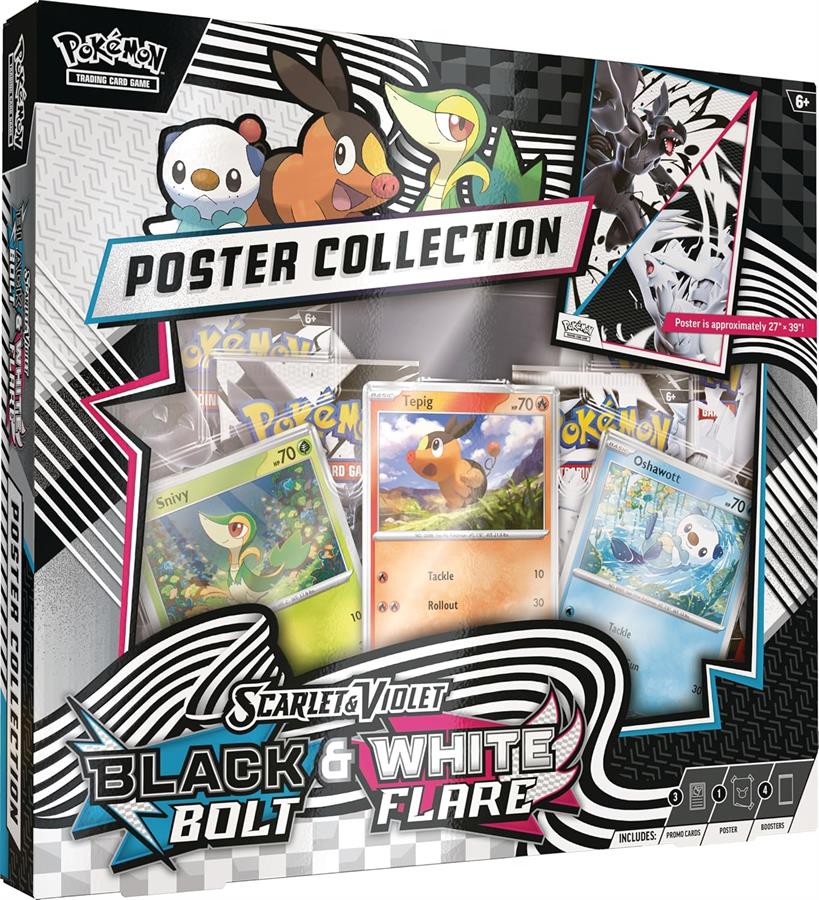 POKEMON CARTAS TRADING CARD GAME SCARLERT VIOLET BLACK BOLT & WHITE FLARE POSTER COLLECTION