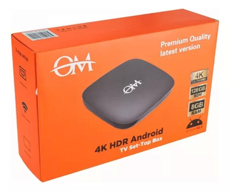 OM CONVERTIDOR SMART ANDROID TV BOX 4K ULTRA HD 128 GB ROM 8 GB RAM
