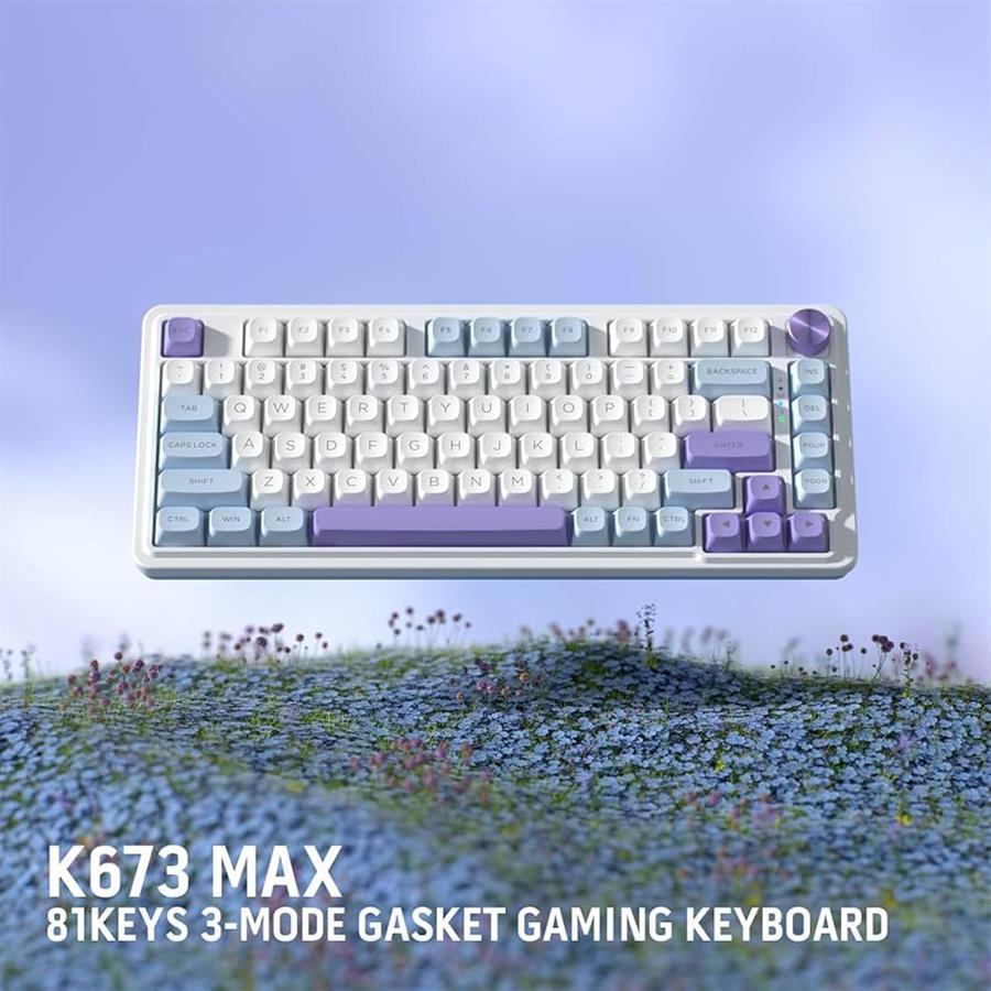 REDRAGON TECLADO UCAL MAX K673WBP-RGB-MAX (WHITE BLUE PURPLE)