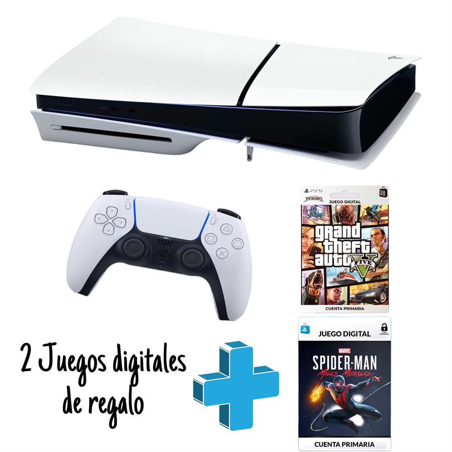 SONY PLAYSTATION 5 SLIM 1TB SSD AMERICANA + 2 JUEGOS DIGITALES PS5 (2X1)