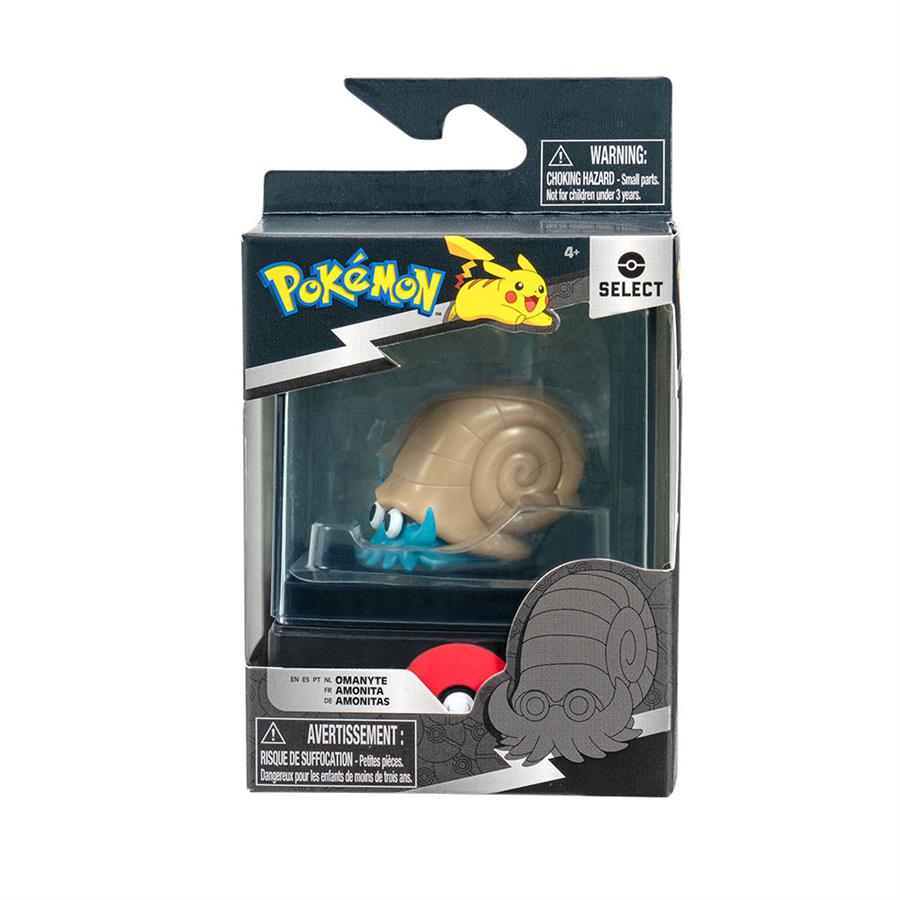 JAZWARES POKEMON SELECT OMANYTE BATTLE FIGURA 5 CM EN CAJA DE ACRILICO COLECCION