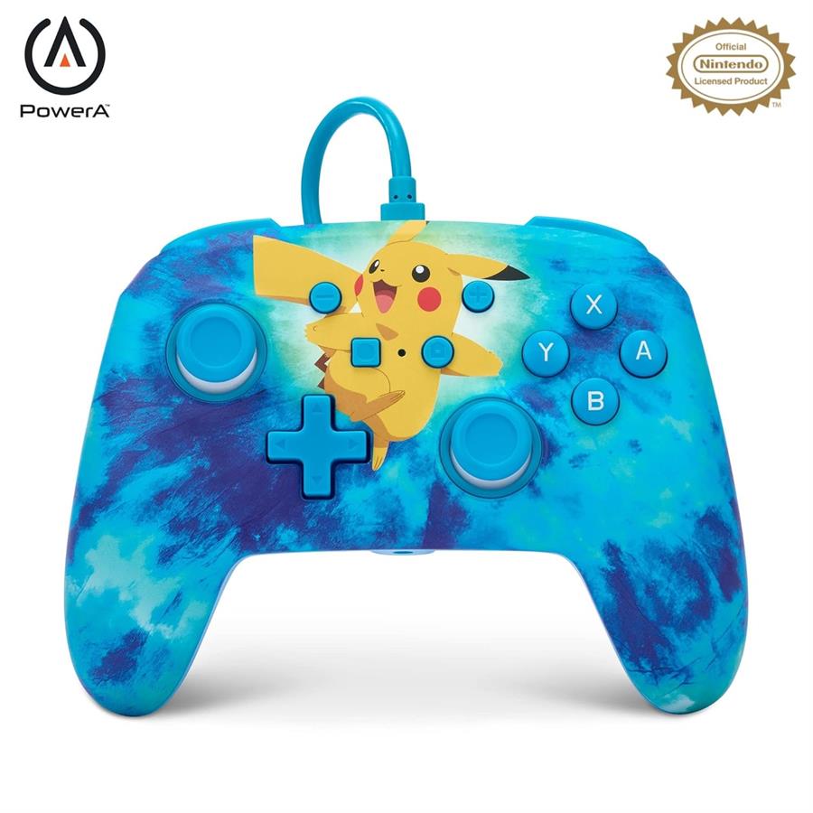 POWER A WIRED CONTROLLER NINTENDO SWITCH POKEMON TIE DYE PIKACHU