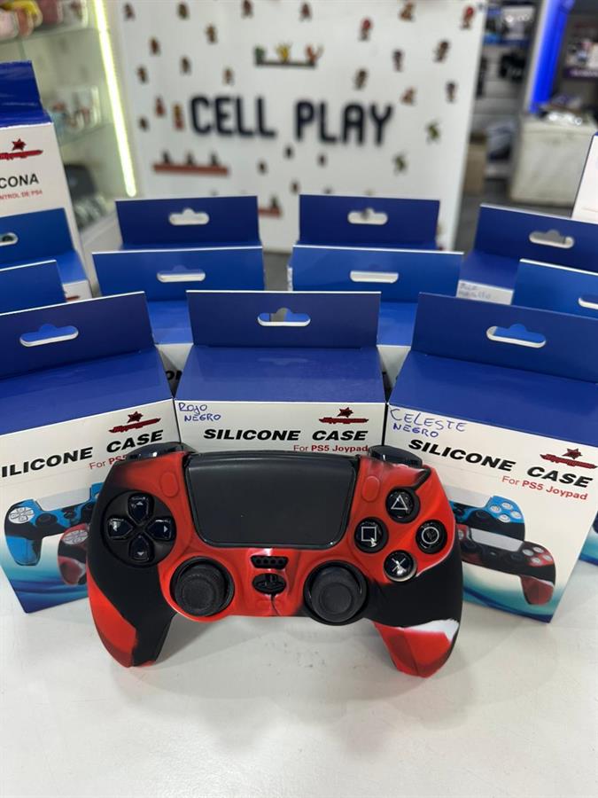NIPPONGAME FUNDA JOYSTICK PS5 SILICONA ROJO Y NEGRO