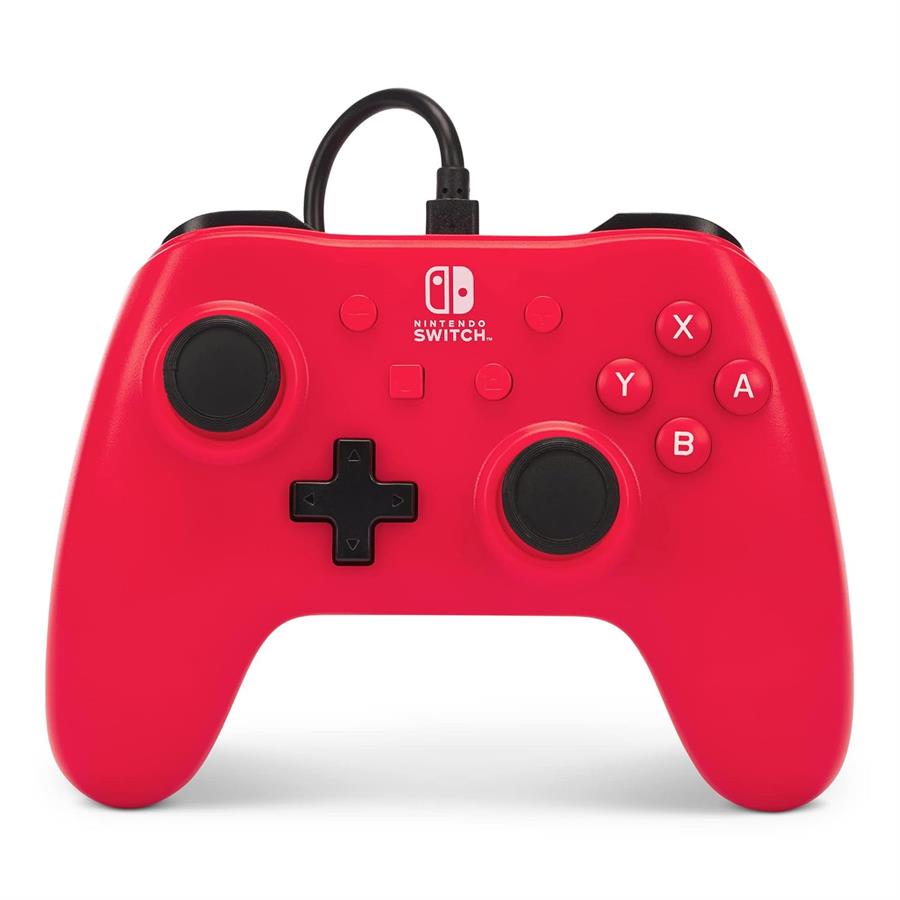 POWER A WIRED CONTROLLER NINTENDO SWITCH RASPBERRY RED