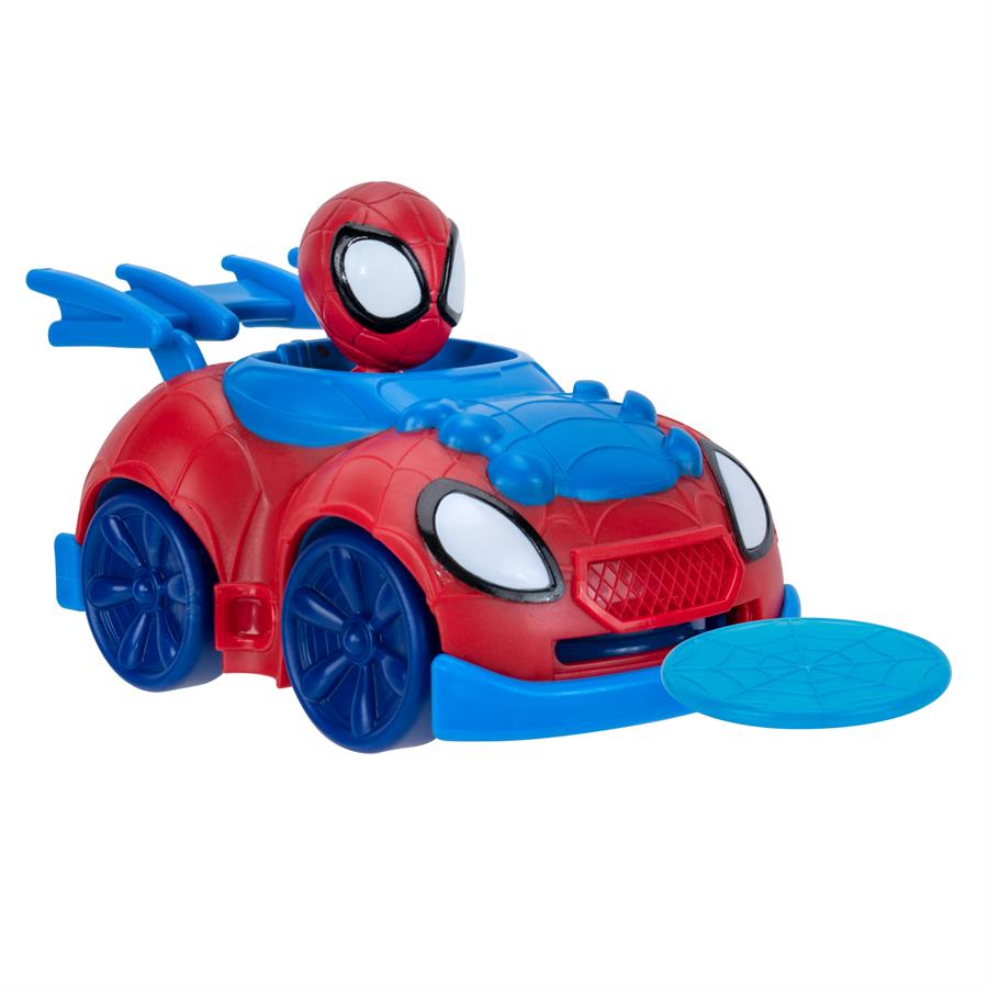 JAZWARES MARVEL SPIDEY AND HIS AMAZING FRIENDS MINIVEHICULO CON FIGURA LANZA DISCOS SPIDEY