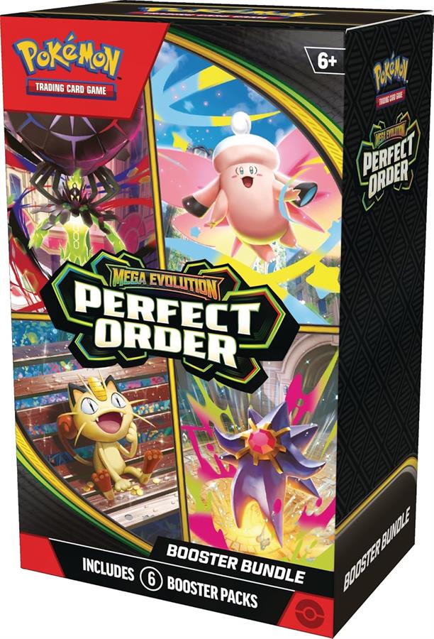 POKEMON CARTAS TRADING CARD GAME MEGA EVOLUTION PERFECT ORDER BOOSTER BUNDLE ( 6 BOOSTER PACKS )