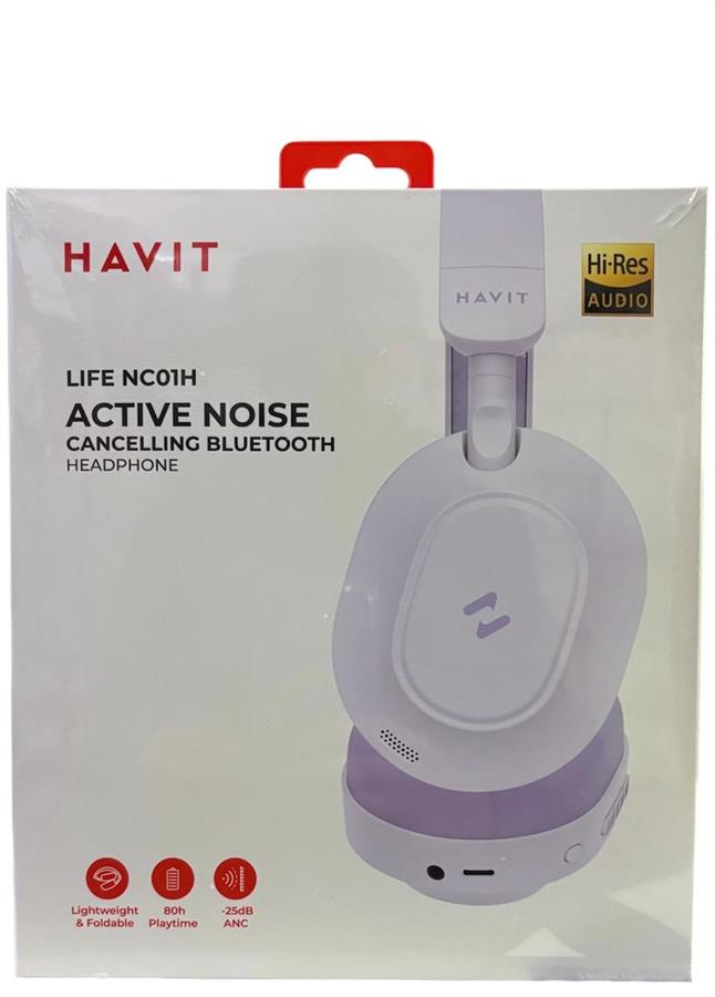 HAVIT AURICULAR WIRELESS ACITIVE NOISE CANCELLING LIFE NC01H H668BT-PE PURPURA