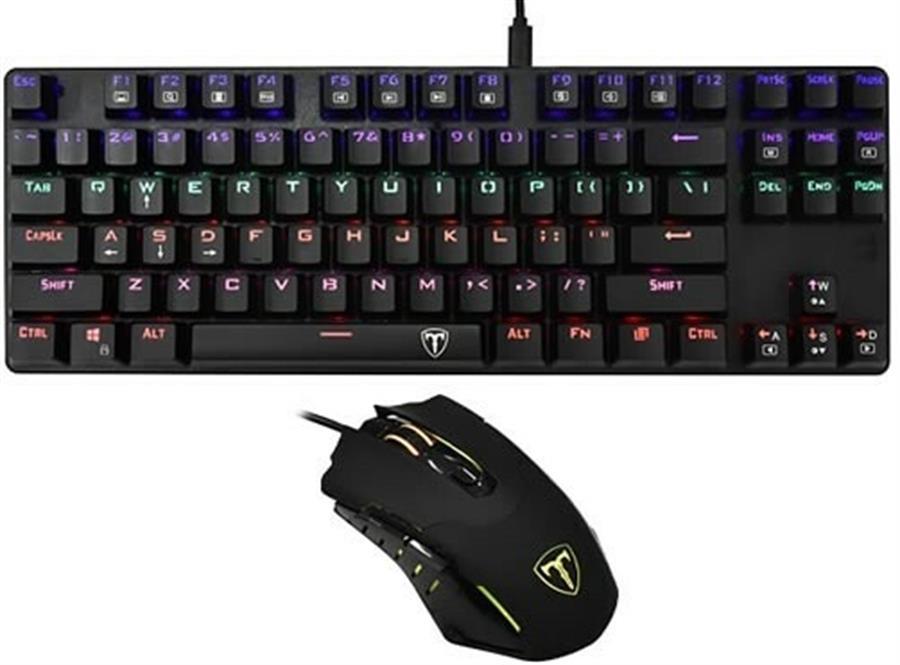 T-DAGGER COMBO GAMING ADVANCE FORCE 2 EN 1 T-TGS005 BLACK RED SWITCHES OF.