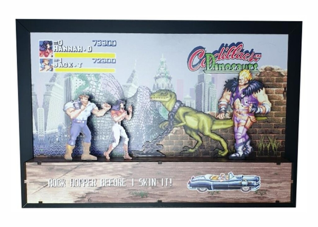 CUADRO GAMER 3D CADILLACS VS DINOSAURIOS