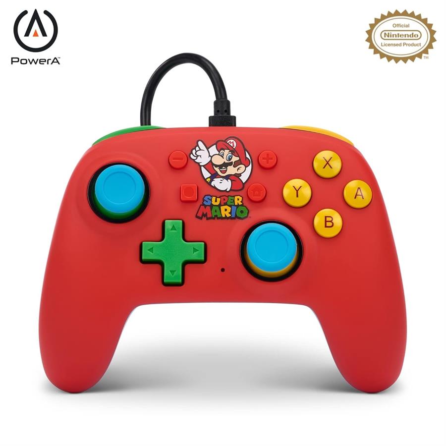 POWER A WIRED CONTROLLER NINTENDO SWITCH NANO MARIO MEDLEY