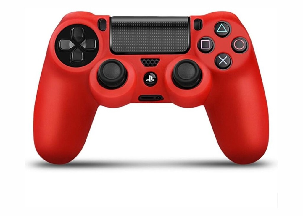 GENERICA FUNDA JOYSTICK PS4 SILICONA ROJA